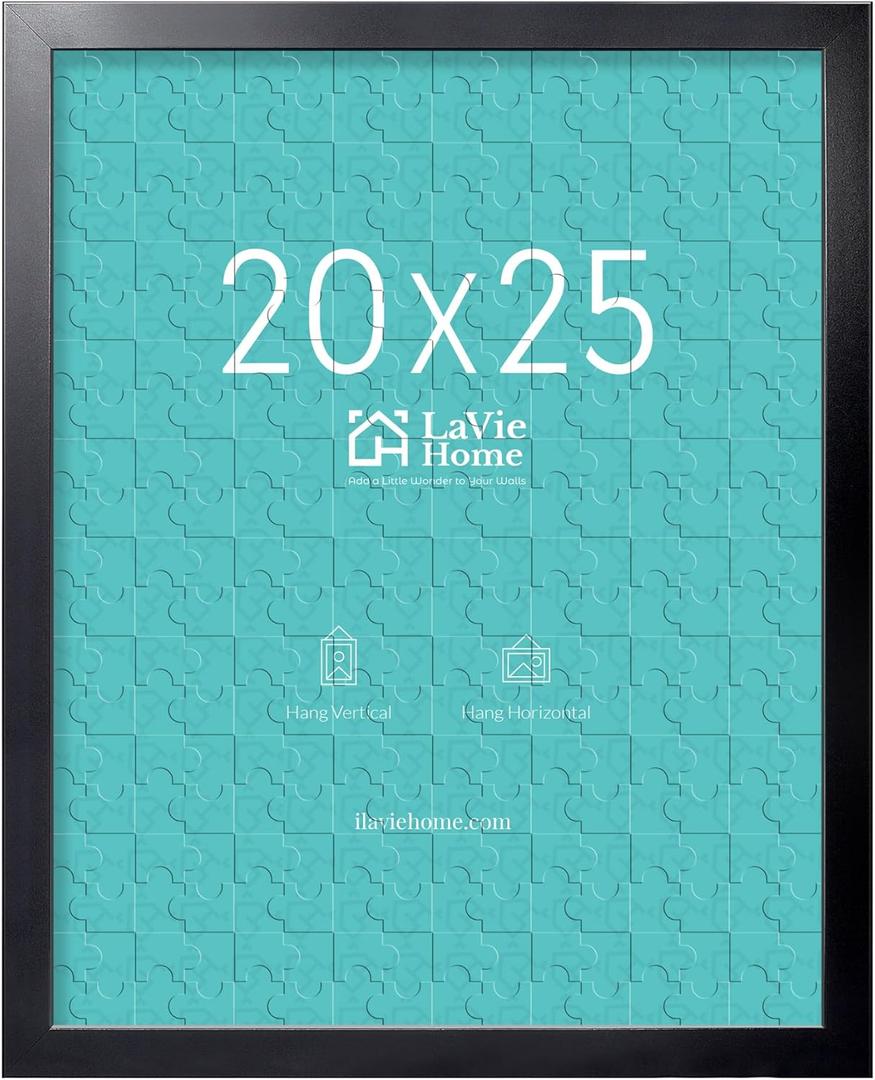 LaVie Home 20x25 Picture Frame Black, Puzzles Frame for Wall Decoration, Classic Black Minimalist Style Suitable for Decorating Houses, Offices, Hotels, Puzzles Posters Photos or Artwork1 Pack