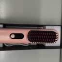 Go Brush Pro 2026, Cordless Hair Straightener Brush, Mini Hair Straightener with 4 Temperature Settings, Portable Hair Straightener Brush with MCH Heating and Ionic & Ceramic Care for Women (Pink)