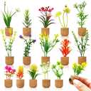 Fridge Magnets-Mini Artificial Plants Refrigerator Magnets Potted Magnet Stickers Cute for White Boards Home Office Decor (16)