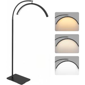 Half Moon Lash Light for Eyelash Extensions & Estheticians, Dimmable LED Lash Lamp with Flexible Gooseneck, Shadow-Free Moon Light for Lash Tech, Tattoo, SPA, Eyelash Lamp, Black