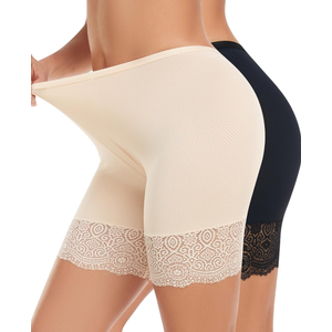 Anti Chafing Shorts Women Mesh Cooling Slip Shorts for Under Dresses Boyshorts Panties Lace under shorts ONE SIZE