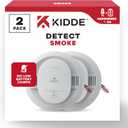 Kidde Hardwired Smoke Detector, AA Battery Backup, Interconnectable, LED Warning Light Indicators, 2 Pack