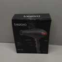TREZORO Professional Hair Dryer, Ionic Ceramic Tourmaline Technology, 2000W Fast Quiet Drying, with Narrow & Wide Concentrator Nozzles, 3 Heat & 2 Speed Settings, Cool Shot Button, Black