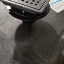 6 Inch Square Shower Drain with Flange,Matte Black，Quadrato Pattern Grate Removable,Food-Grade SUS 304 Stainless Steel，with Hair Strainer