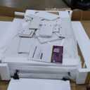 COMHOMA Makeup Vanity Desk with Mirror and Lights, Large Vanity Table with 6 Drawers & 1 Storage Cabinet, White Bedroom Dresser Table for Girls, 3 Color Modes Adjustable Mirror, White