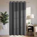 Joydeco Blackout Patio Sliding Door Curtains 84 Inches Long, Grommet Privacy Room Divider Curtains, Extra Wide Thermal Blackout Drapes for Bedroom Living Room (Grey, 70Wx84L, 1 Panel)