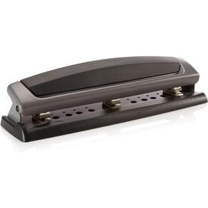 Swingline Desktop Hole Punch, Hole Puncher, Precision Pro, Adjustable, 2-3 Holes, 10 Sheet Punch Capacity, Black/Gray (74038)