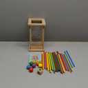 Montessori Game Wooden Board Game, 48 Colorful Sticks Dice Game for 3 4 5 6 Year Old, Montessori Toys for Kids Math Educational Toys for 3 Years Old, Fine Motor Skills Toy Family Travel Game Gifts