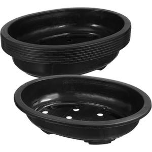 Toddmomy 6Pcs Large Plastic Bonsai Training Pots Bonsai Plants Growing Oval Nursery Pot with Drainage Holes Plastic Oval Planter for Nursery Garden Balcony