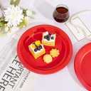 WELLIFE Red Party Plates 9 Inch -150 Count, Plastic Disposable Plates for Dinner Party Easter Mother's Day