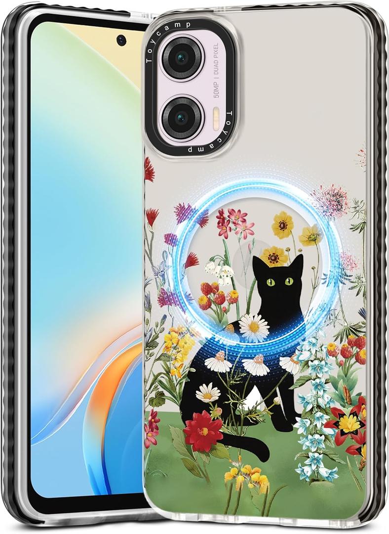 Toycamp for Moto G Power 5G 2024 Case - Compatible with MagSafe Women Girls Cute Phone Cover Magnetic with Shockproof Protective Girly Pretty Designer Funda for Motorola G Power 5G 2024, Cat