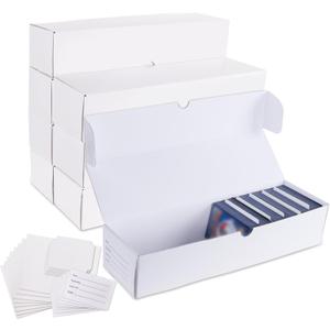Trading Card Storage Box, 8-Pack 1100 Count Corrugated Cardboard Storage Box for TCG/MTG/Magic/Baseball Cards, Bulk Storage Box for Collectible Game Cards with Dividers & Box Sleeves