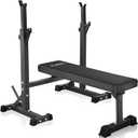 Bench Press, CANPA Olympic Weight Bench with Squat Rack Workout Bench Adjustable Barbell Rack Stand Strength Training Home Gym Multi-Function