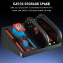 4-Bit Charging Dock for Nintendo Switch 2 Controller (2025 Release), Magnetic Design Switch 2 Charge Station with a Type-C Charging Cable, 4 Game Cards & 4 SD Cards Storage (Lying-flat 3)