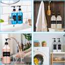 2 Pack 34 oz Clear Plastic Pump Bottles Dispenser Lotion Liquid Hand Empty Shampoo and Conditioner Dispenser Bathroom Kitchen Refillable Shampoo Container with Label Pen