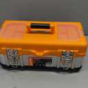 16" Stainless Steel Tool Box  Heavy-Duty Toolbox with ABS Organizer and 0.8mm Thick Stainless Steel Body  Durable Parts Storage Box for Professional Use