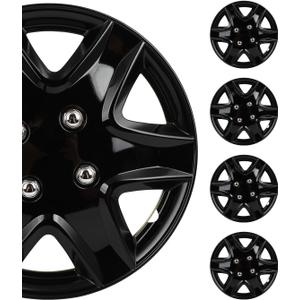 SCITOO 4-Piece 14-Inch Black hubcaps, universally Adaptable to Cars, Trucks, SUVs, Simple to Mount, Elegant Design, rustproof