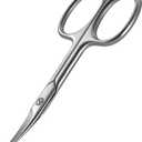 BEZOX Nail Scissors with Sharp Curved Blade - Nail Maintenance Toenail and Fingernail Scissor with Ergonomic Design for Men & Women (Shiny Silver)