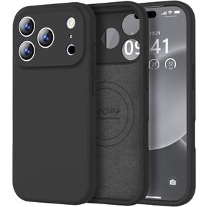 Vooii Magnetic for iPhone 17 Pro Max Case, Compatible with Magsafe (Premium Liquid Silicone) (Integrated Camera Control Button) Full Body Protective Anti-Scratch Microfiber Lining 6.9 inch, Black