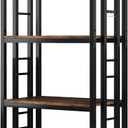 4 Tier Microwave Stand, Large Bakers Racks for Kitchens, Height Adjustablebakers Shelf, Coffee Bar for Living Room Rustic Brown