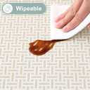 misaya Rectangle Waterproof Vinyl Table Cloth, Plastic Tablecloth with Flannel Backing, Wipeable Table Cover for Dinner, Picnic, Indoor and Outdoor (Weave Patternd, 60" x 84")