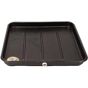 DiversiTech (6-2626L) A/C Secondary Plastic Condensate Drain Pan, Air Conditioner Drip Pan with Rolled Edges, 26 x 26, Large, Black (1)