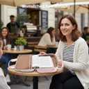 Bible Tote Bag with Ribbon Bookmark for Women & Men, Durable Leather Bible Cover w/Shoulder Strap and Handle, Large Capacity Multi-Pocket Bible Case, Elegant Gift for Church & Travel (A01-pink)