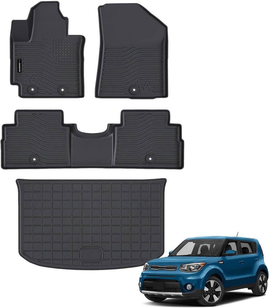 AUXKO All Weather Floor Mats Cargo Mat for Kia Soul 2014-2019