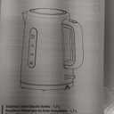 Basics Electric Stainless Steel Kettle for Tea and Coffee, BPAFree, Fast Boiling, Auto ShutOff, BoilDry Protection, 1.7 Liter, 1500W, Black and Silver