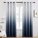 Royal Blue Polyester Room Darkening Curtain Panel 80" x 60" for Living Room 