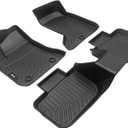 IKON MOTORSPORTS 3D TPE Floor Mats, Compatible with 2011-2023 Dodge Charger AWD & Chrysler 300 AWD, All Weather Waterproof Anti-Slip Liners, Front & 2nd Row Full Set Car Accessories, Black