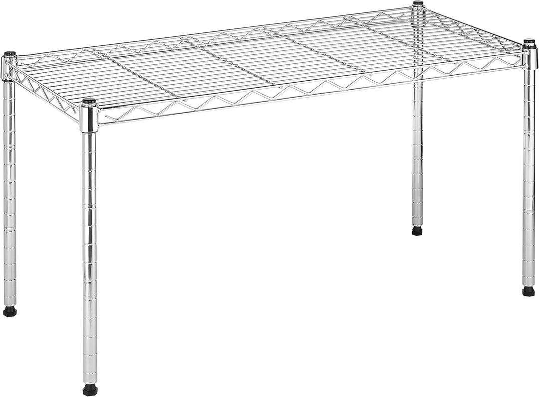 Whitmor Wire Shelving Unit, Metal Storage Shelves, Durable Heavy Duty Shelf, Easy Assembly for Pantry, Kitchen, Garage, Plant, 14" x 30" x 15" (Chrome)