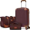 Cosbarn Carry On Luggage Sets 3 Piece, 20 Inch Luggage 22x14x9 Airline Approved with Wheels and TSA Lock, ABS Lightweight Hardshell Travel Suitcase Set with Duffel Bag Travel Bag for Men Women