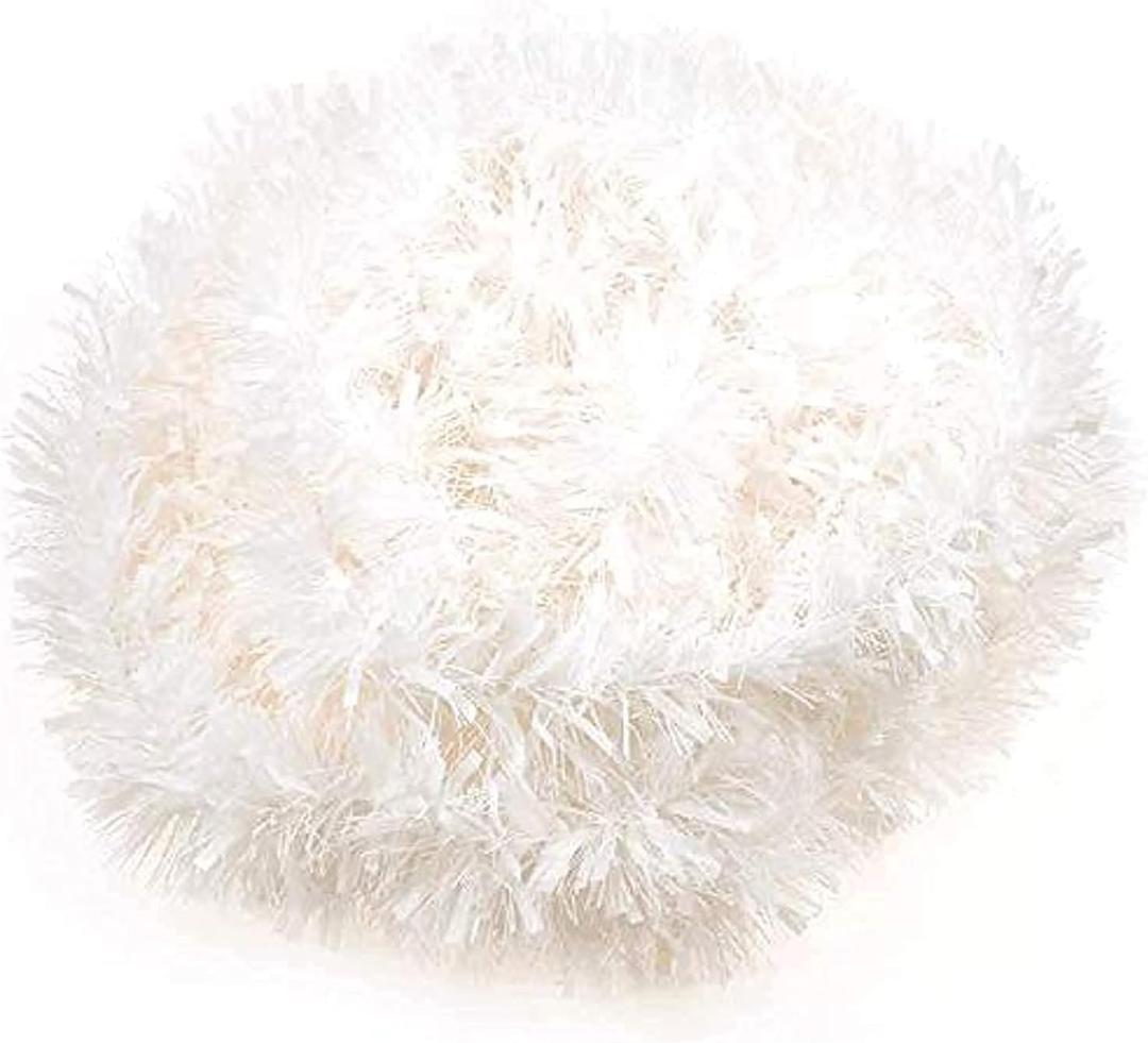 CCINEE 33FT Christmas Tinsel Garland,White Metallic Garland for Christmas Tree Party Indoor Outdoor Decoration