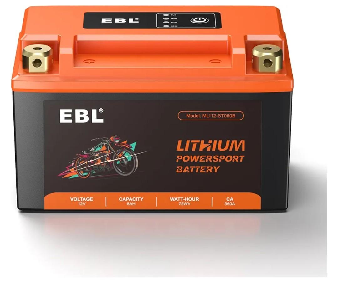 EBL Lithium YTZ10S-BS, 180CCA Lithium LiFePO4 Motorcycle Battery, 12V 6Ah ATV, UTV, Jet Ski, 4 Wheeler, Quad, Riding Lawn Mower, Tractor, Scooter, PWC, Seadoo, Polaris and Generator Battery