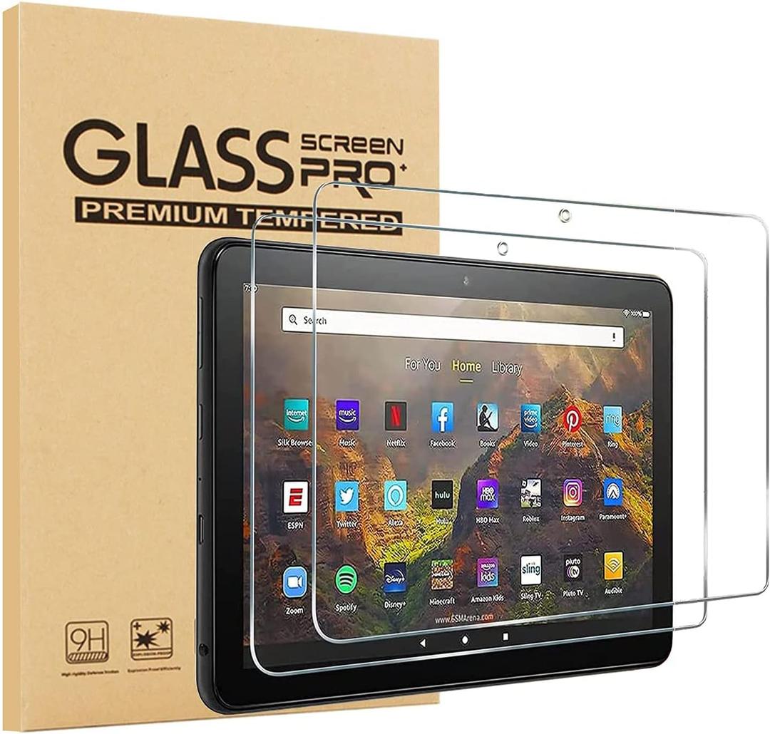 [2-Pack] All-New Fire HD 10 2021 Screen Protector, HD Anti-Scratch Anti-Fingerprint 9H Hardness Tempered Glass (10.1 Inch), for 2021/2023 Released