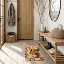 Mardi Gras Rug, Let The Good Times Roll Doormat, Washable Non-Slip Coir Door Mat for Home Kitchen Bathroom Indoor Front Door,Spring Home Party Decor, 17x30 Inch