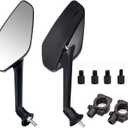 Mamiko 8MM Motorcycle Mirrors Universal for 7/8"Handlebars Bike Mirror Compatible with ATV Snowmobile Scooter Moped Dirt Bike Sportsman - Convex Mirrors (BLACK)
