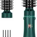 Aima Beauty Hair Dryer Brush, One Step Hair Dryer & Volumizing Hot Air Brush, 3 Heat/Speed Settings, Advanced Ionic Technology, Ceramic Coating, Nylon Pins & Tufted Bristles, Dark Green, 1100W, 125V