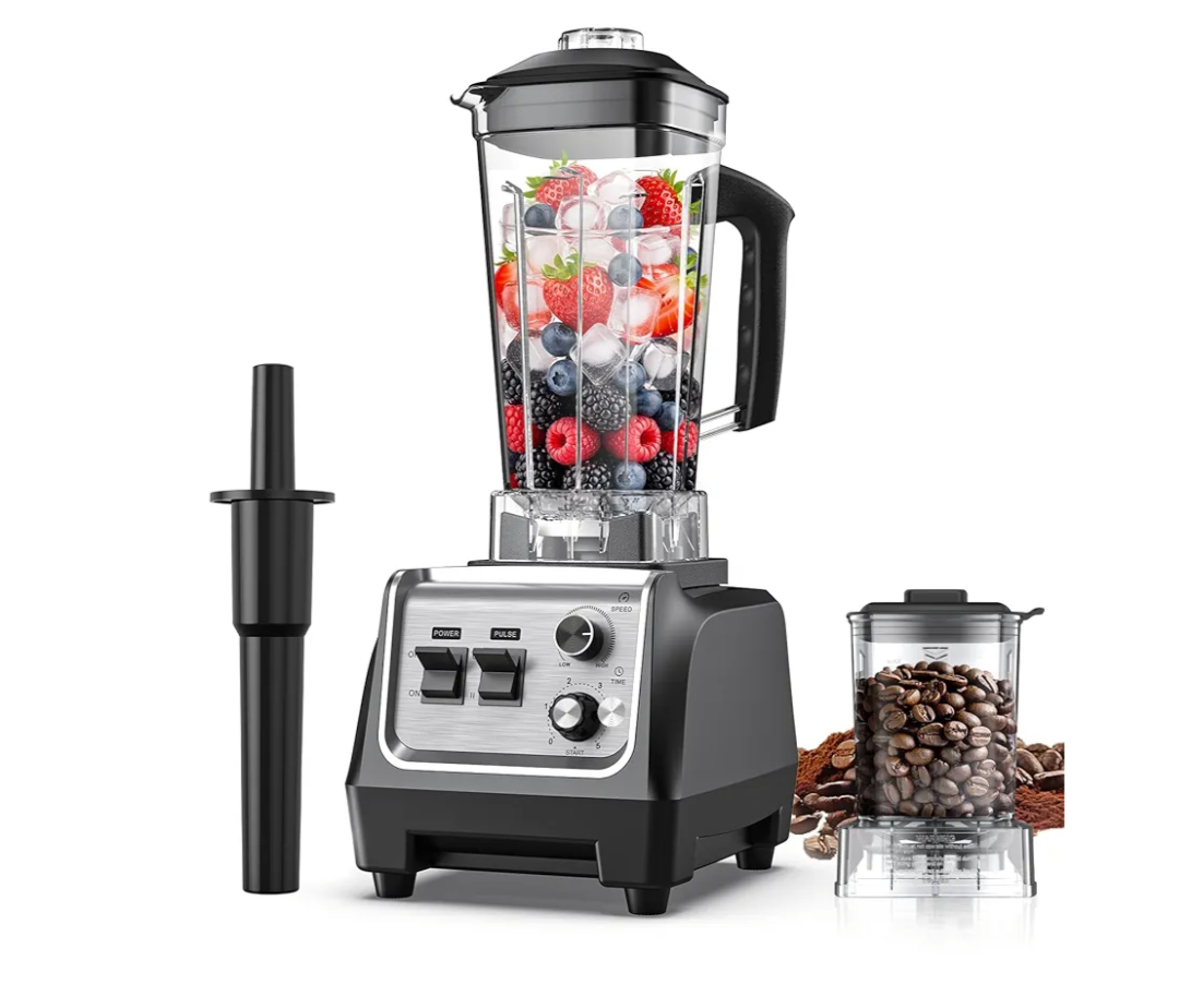 1800W Smoothie Blender and Grinder Combo 60/50HZ Large Capacity Countertop Blenders for Kitchen High Speed Blender for Smoothies Ice Crushing Frozen Drinks Puree
