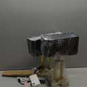 22'' Black&Gold Lamps for Bedrooms Set of 2, Touch Control Table Lamps with USB Ports, 3-Way Dimmable Bedside Nightstand Lamps, Modern Table Lamps for Living Room End Table, LED Bulbs Included