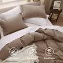 Bedsure Coffee Duvet Cover King Size - 3 Pieces Prewashed Cotton-Like Extra Soft Bedding Set, Includes 1 Duvet Cover 104x90 Inches with Zipper Closure & 2 Pillow Shams, Comforter Not Included