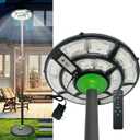 Solar Lamp Post, 692 LED Outdoor Solar Lamp Post Lights with Aluminum Pole, Remote, Motion Sensor, Waterproof Dusk to Dawn Yard Garden Patio Fixture with Plug-in DC Port