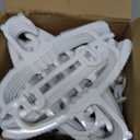 50 Pack Plastic Hangers with 16 Clips, 11-15 inch Adjustable Clothes Hanger, Durable & Non-Slip, Space Saving Coat Hanger for Pants, Jackets and Dress (White)