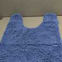 OLANLY Bathroom Rugs Sets 3 Piece, Soft Absorbent Chenille Bath Mats and U-Shaped Contour Toilet Rug, Home Decor Accessories, Bath Mat Set for Bathroom (47"x20"+24"x16"+24"x20", Cornflower Blue)
