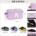YOOLIFE Initial Travel Makeup Bag Cosmetic Bag - Teen Girl Gifts Trendy Stuff Friend Birthday Gifts for Women Teen Girl Kids (Purple)