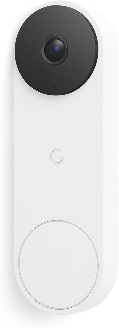 Google Nest Doorbell (Wired, 3rd Gen) - 2K Video and Gemini, Live View, Night Vision, 2-Way Audio - Works with Google Home - 2025 Model - Snow
