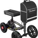 BlessReach All Terrain Foldable Knee Scooter Walker - Economical Knee Walker for Foot Injuries, Compact Crutches Alternative - Black