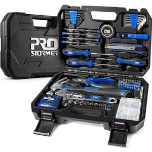 Prostormer 160-Piece Home Repair Tool Set, General Household Hand Tool Kit with Toolbox Storage Case for House, Garage, College Dorm and Office (Blue)