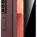 Miimall for Z Fold 7 Case with Privacy Screen Protector, Ultra-Thin Z Fold 7 Phone Case Stand, Heavy Duty, Full-Body Hinge Protection Shockproof Bumper Protective Cases for Galaxy Z Fold 7 Wine Red